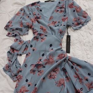 Floral wrap mini dress